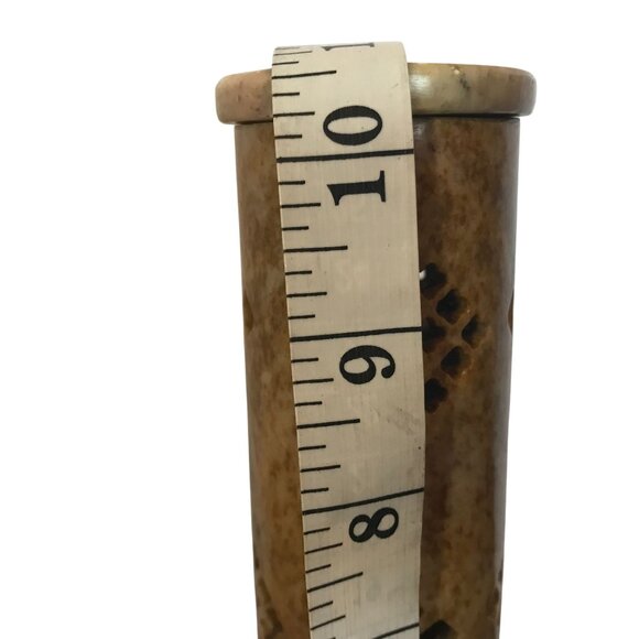 Vintage Marble Incense Holder With Removable Lid & Intricate Cutout Design 10" - Picture 4 of 6